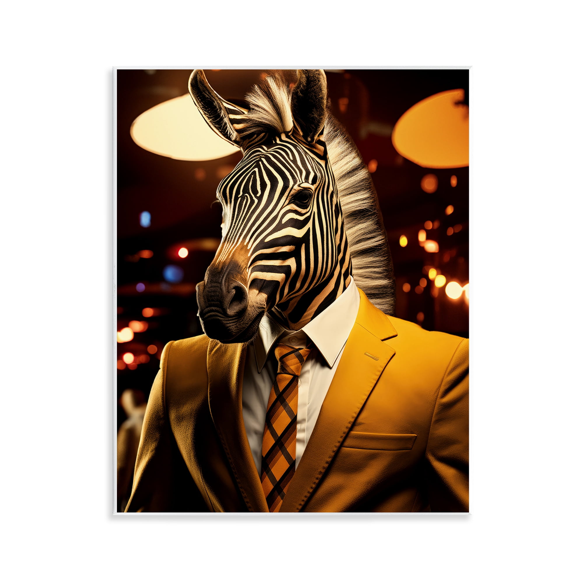Stupell Industries Trendy Debonair Zebra Wall Plaque Art, design by Ray Powers