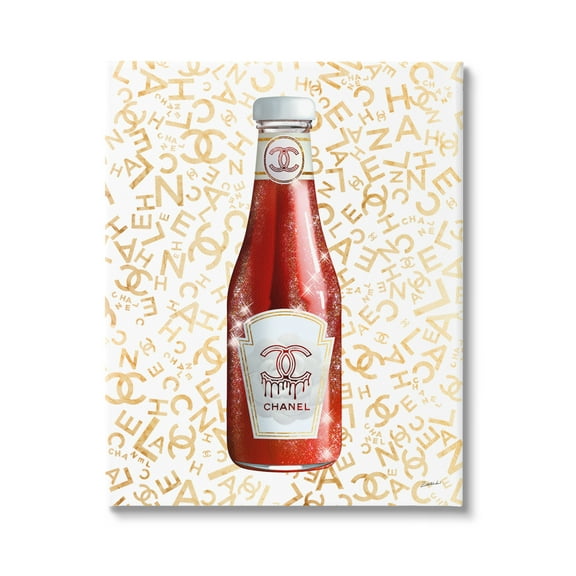 Stupell Industries Trendy Diner Ketchup Condiment Luxury Fashion Pattern Graphic Art Gallery Wrapped Canvas Print Wall Art, Design by Ziwei Li
