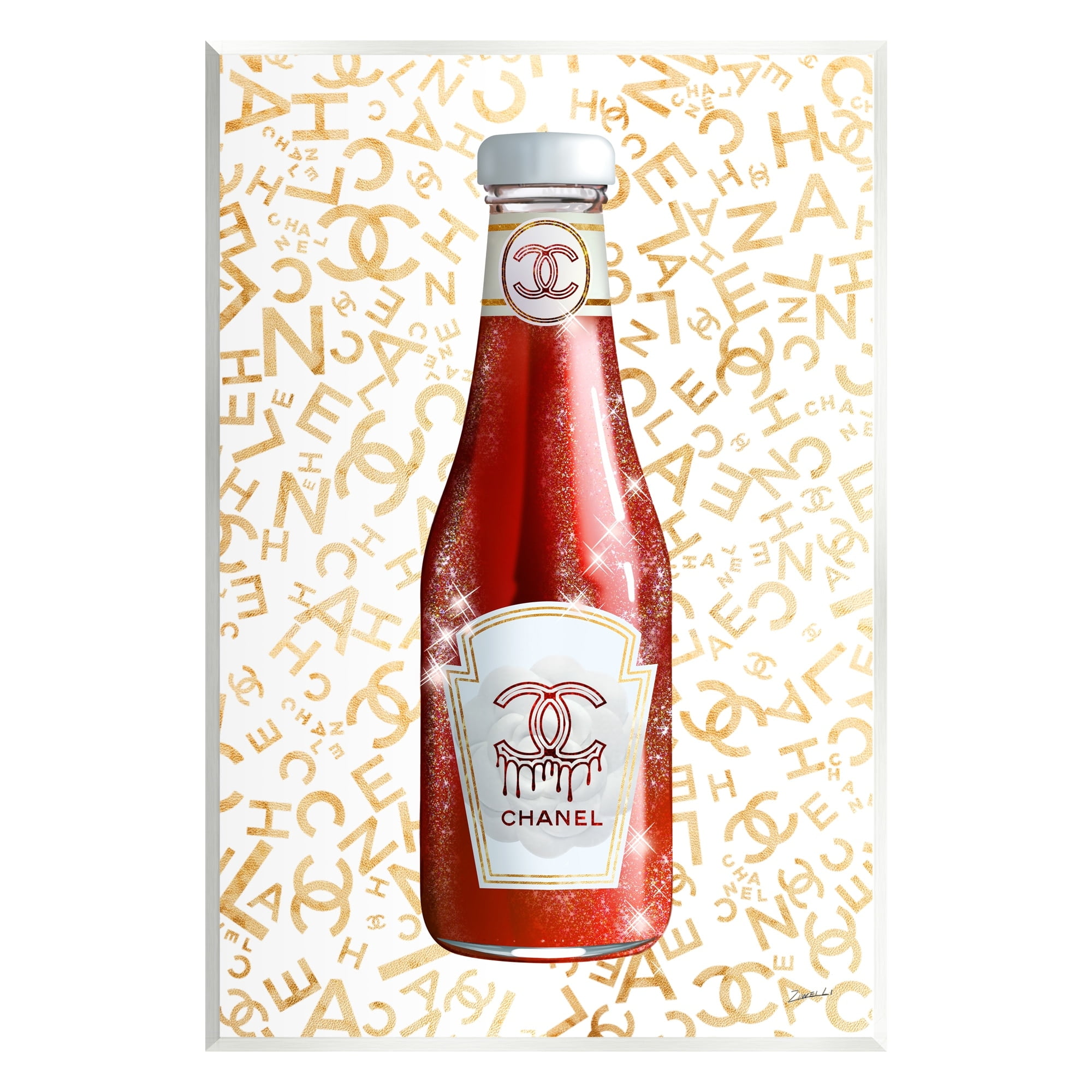 Stupell Industries Trendy Diner Ketchup Condiment Luxury Fashion Pattern Graphic Art Unframed Art Print Wall Art, Design by Ziwei Li