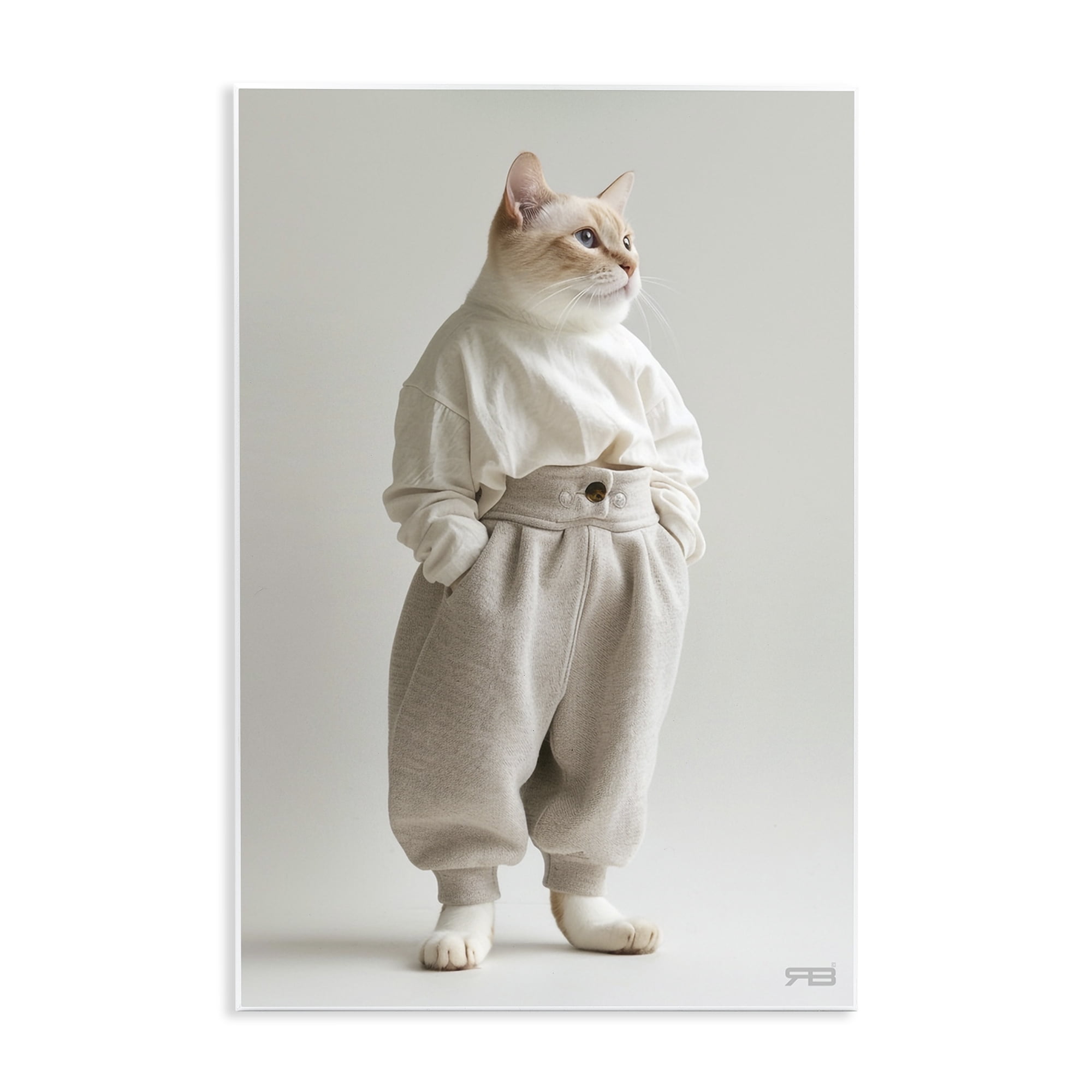 Stupell Industries Trendy Fashion Cat Animals & Insects Painting Unframed Art Print Wall Art, 13 x 19