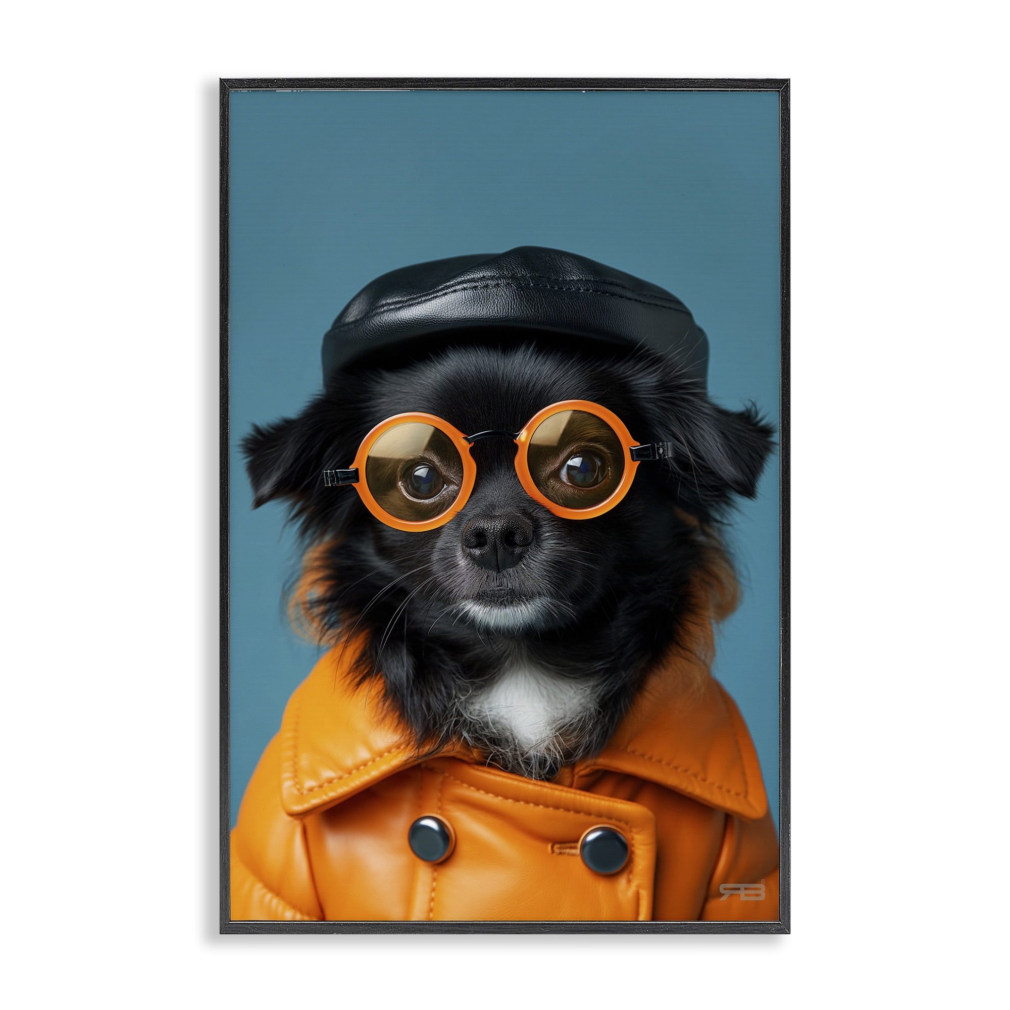 Stupell Industries Trendy Fashion Dog Animals & Insects Painting Black Framed Art Print Wall Art, 20 x 30