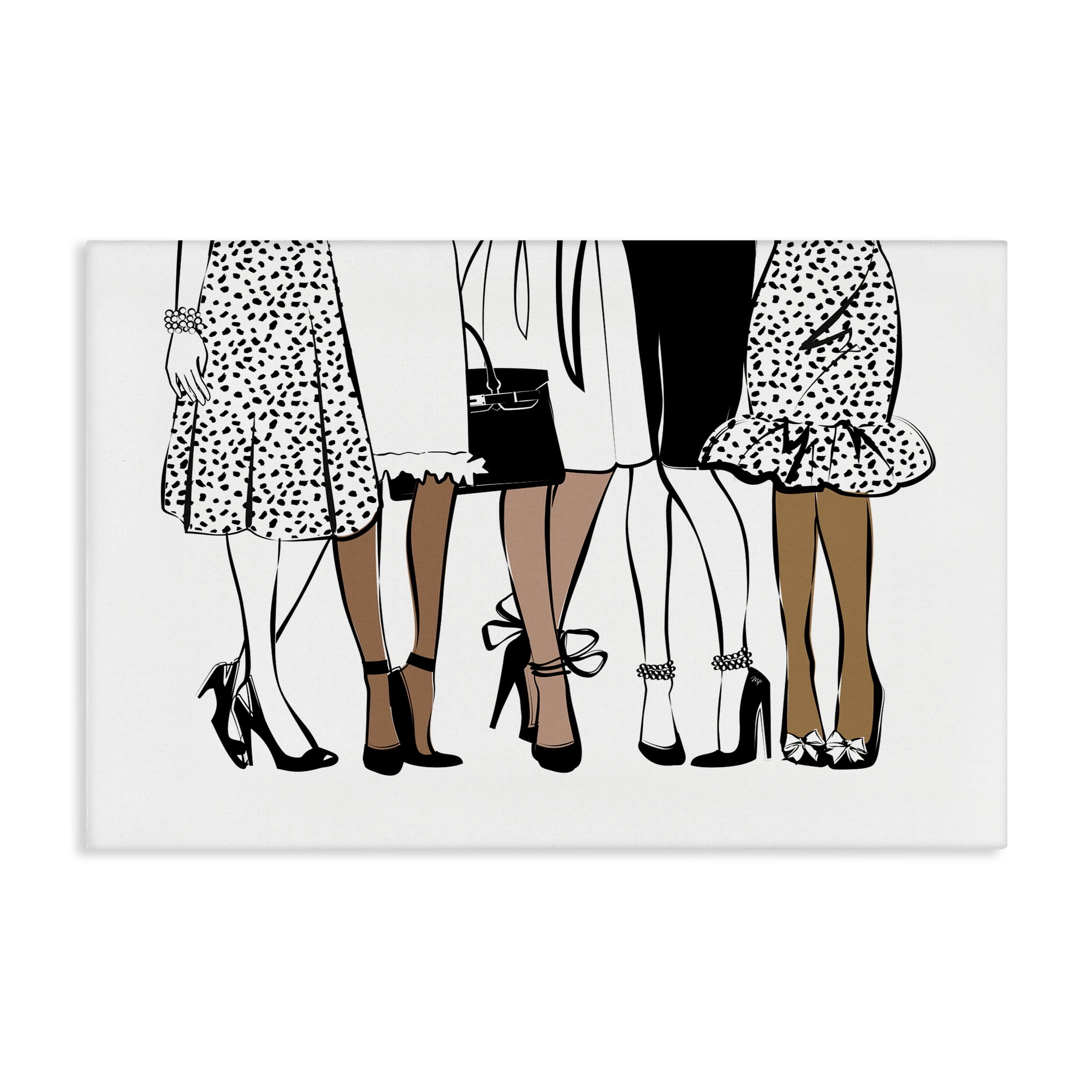 Stupell Industries Trendy Fashion Girlfriends People Painting Wrapped Canvas Art Print Wall Art, 30 x 20