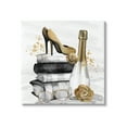 thumbnail image 1 of Stupell Industries Trendy Fashion Heels Book Stack Dazzling Champagne Graphic Art Gallery Wrapped Canvas Print Wall Art, Design by Kim Allen, 1 of 7