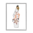 thumbnail image 1 of Stupell Industries Trendy Fashionable Girl Coffee Cup Beauty & Fashion Painting Gray Framed Art Print Wall Art, 1 of 5
