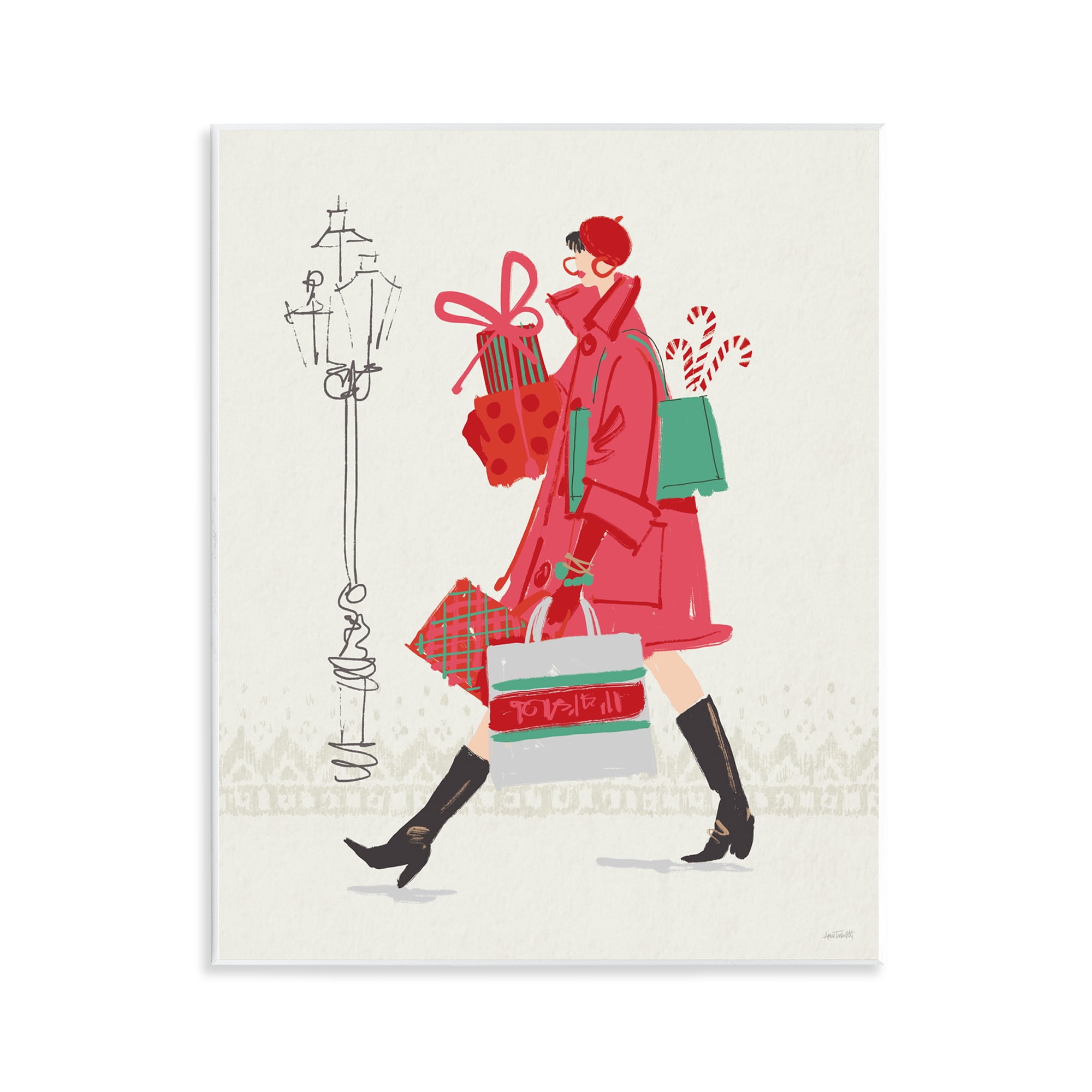Stupell Industries Trendy Festive Fashion Holiday Painting Unframed Art Prints Wall Art, 11 x 14