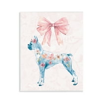 Stupell Industries Trendy Floral Dog Animals Painting Unframed Art Print Wall Art, 11 x 14