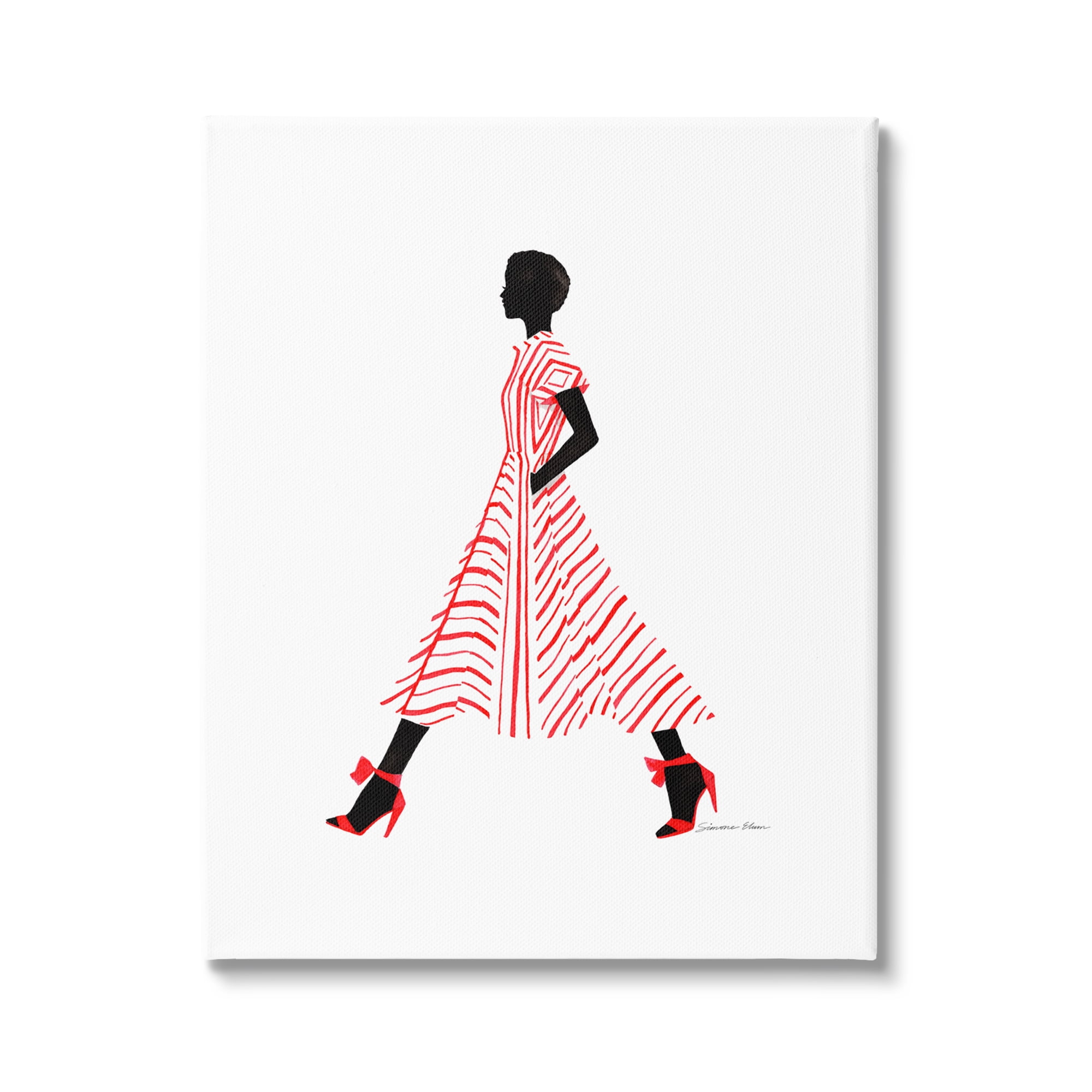 Stupell Industries Trendy Girl in Red Beauty & Fashion Painting Gallery Wrapped Canvas Print Wall Art, 30 x 40