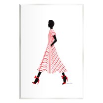 Stupell Industries Trendy Girl in Red Beauty & Fashion Painting Unframed Art Print Wall Art, 10 x 15