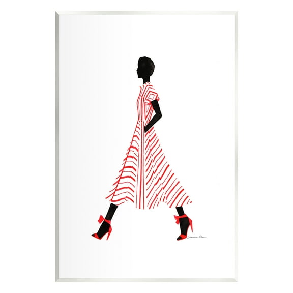 Stupell Industries Trendy Girl in Red Beauty & Fashion Painting Unframed Art Print Wall Art, 10 x 15