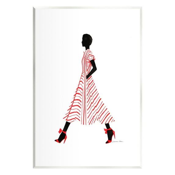 Stupell Industries Trendy Girl in Red Beauty & Fashion Painting Unframed Art Print Wall Art, 13 x 19