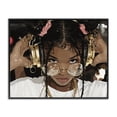 thumbnail image 1 of Stupell Industries Contemporary Trendy Girl with Gold Headphones Black Framed Giclee Art, 14 x 11, by Franklyn Gregory, 1 of 8