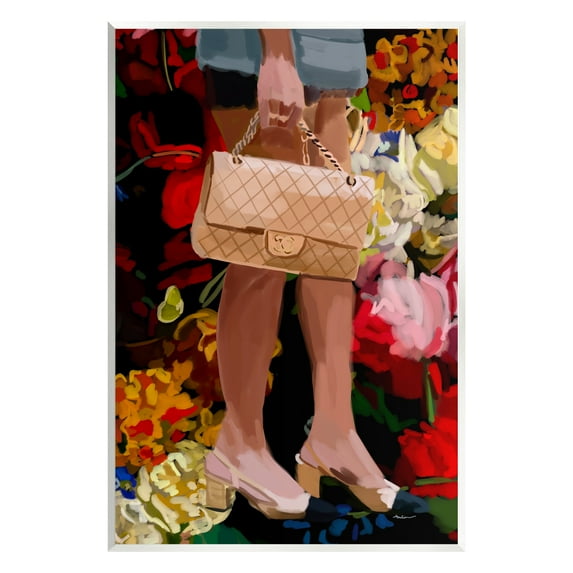 Stupell Industries Trendy Girl with Handbag Beauty & Fashion Painting Unframed Art Print Wall Art, 10 x 15