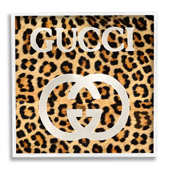 Stupell Industries Trendy Glam Leopard Spots Beauty & Fashion Painting White Framed Art Print Wall Art, 12 x 12