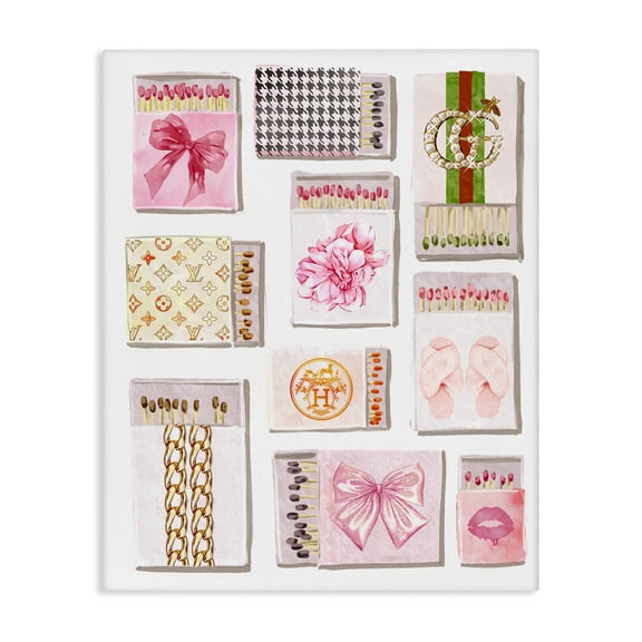 Stupell Industries Trendy Glam Match Boxes Canvas Wall Art design by Ziwei Li, 40 x 30
