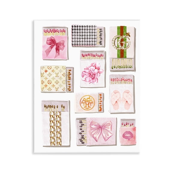Stupell Industries Trendy Glam Match Boxes Wall Plaque Art design by Ziwei Li, 14 x 11