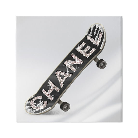 Stupell Industries Trendy Glitzy Skateboard Glam Fashion Lettering Graphic Art Gallery Wrapped Canvas Print Wall Art, Design by Ziwei Li