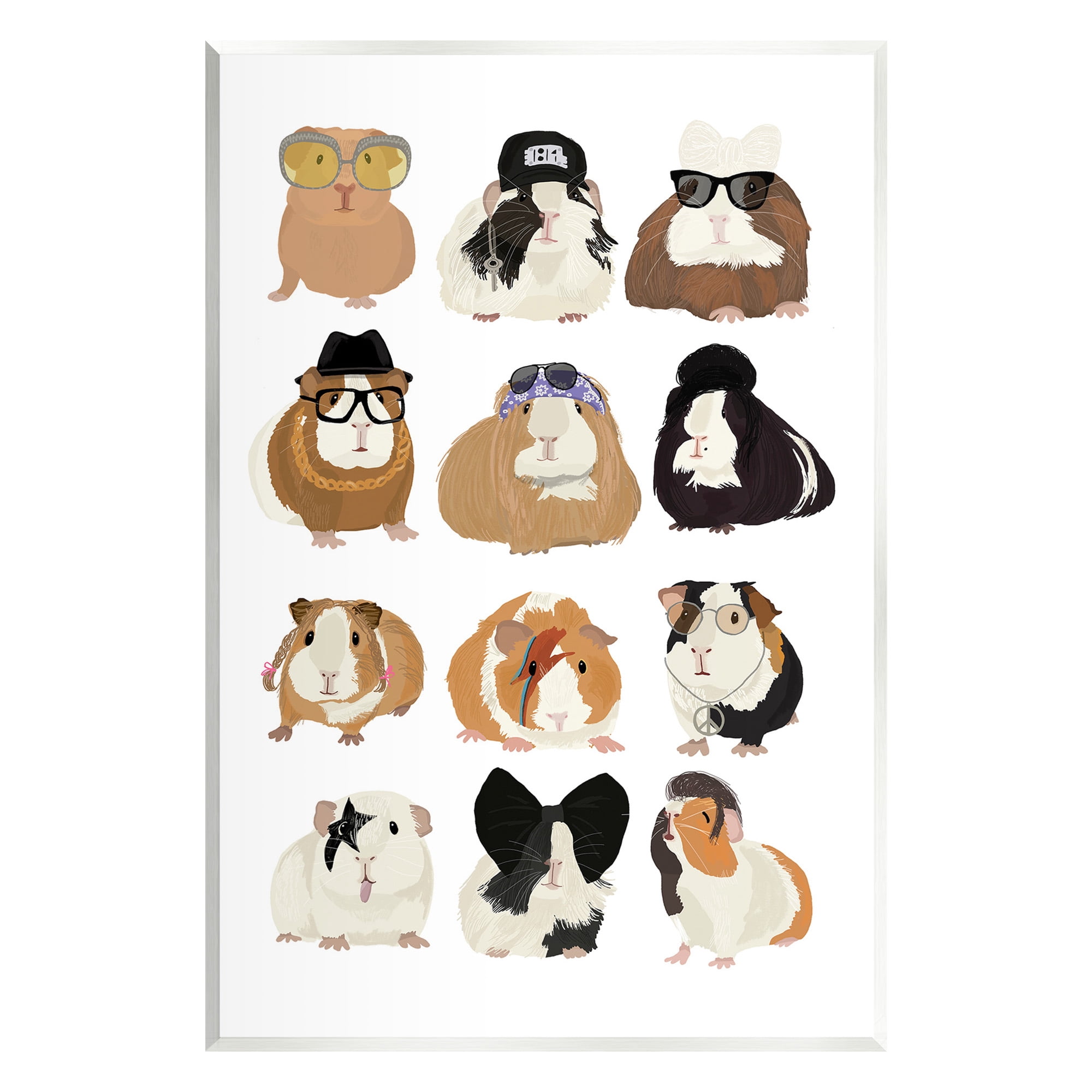 Stupell Industries Trendy Guinea Pigs Animals & Insects Painting Unframed Art Print Wall Art, 10 x 15