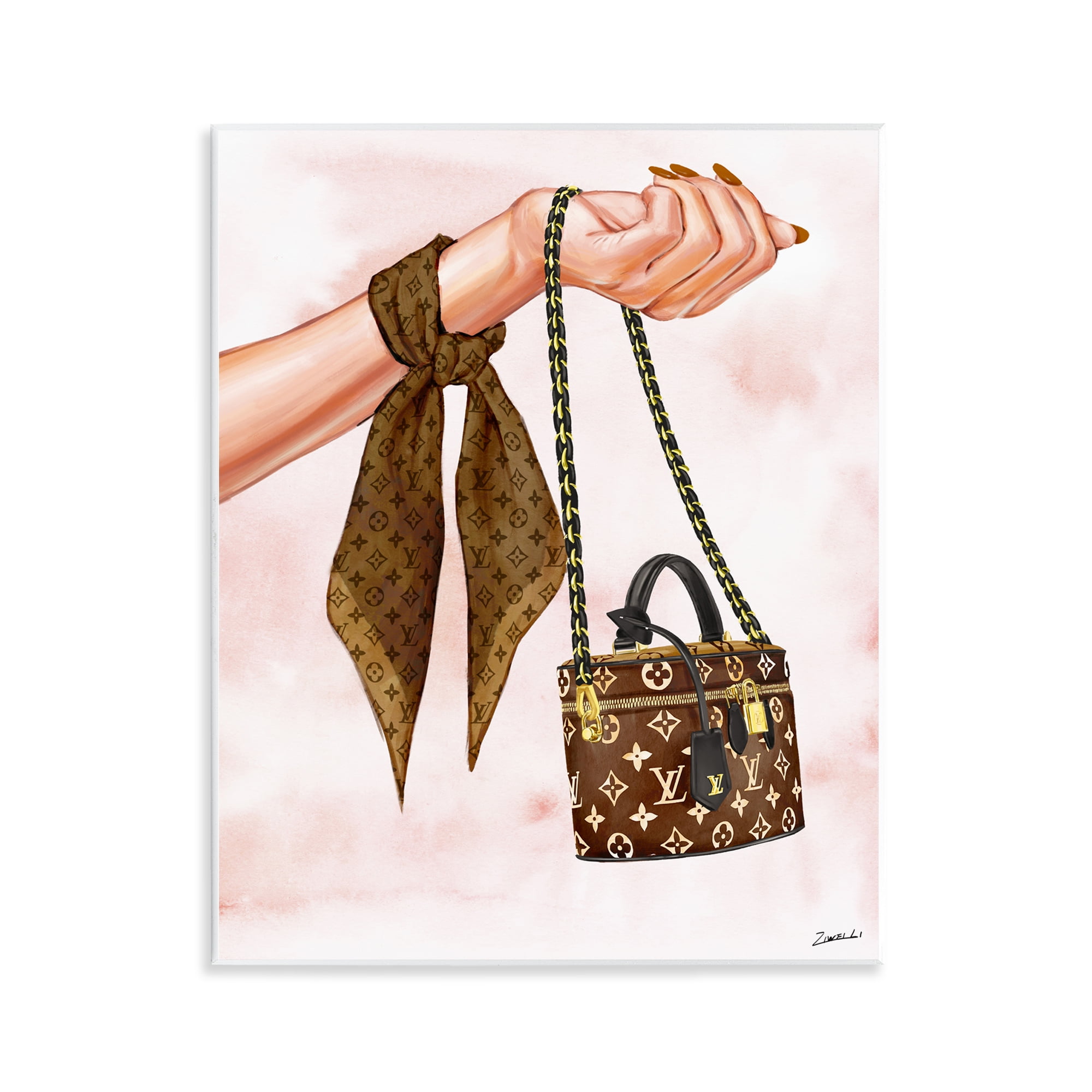 Stupell Industries Trendy Handbag on Wrist Fashion Painting Unframed Art Print Wall Art, 11 x 14