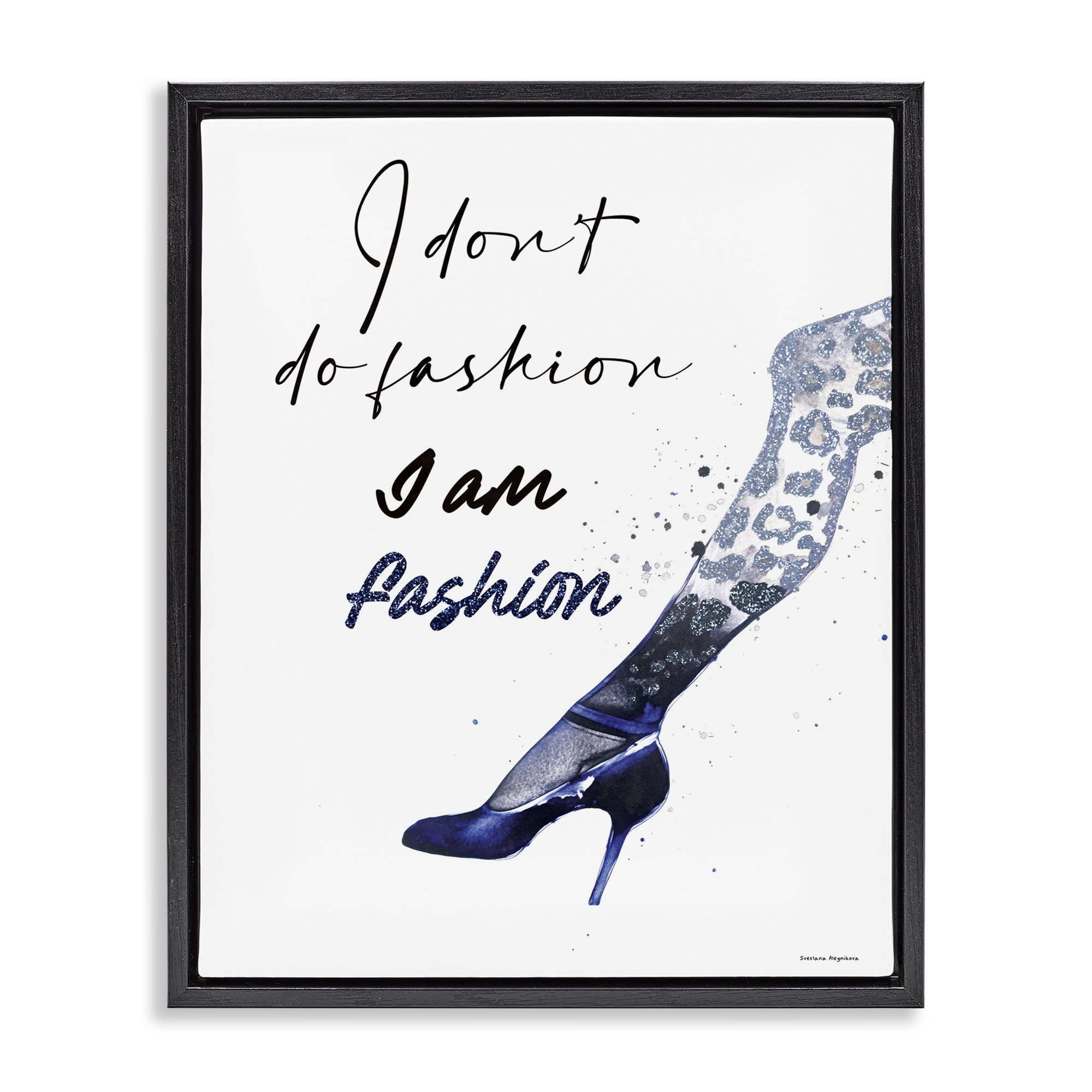 Stupell Industries Trendy I Am Fashion Black Framed Floater Canvas Wall Art, design by Svetlana Aleynikova