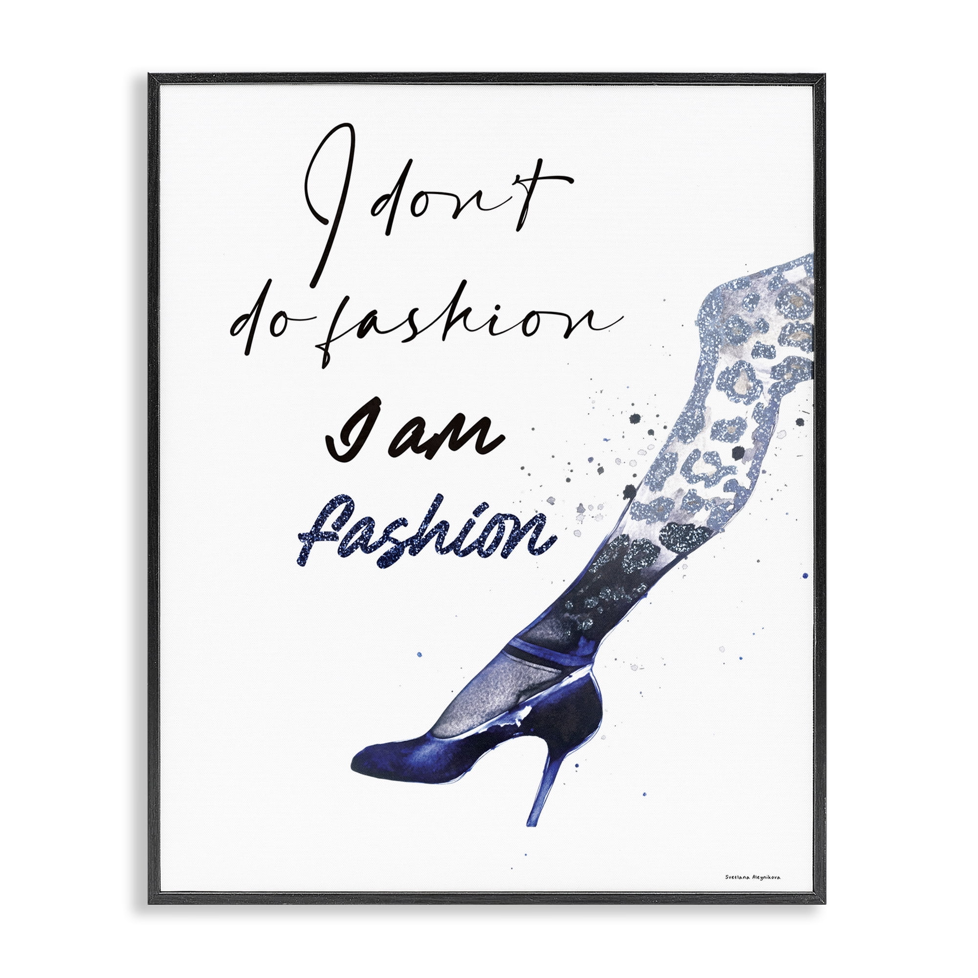 Stupell Industries Trendy I Am Fashion Black Framed Giclee Art, design by Svetlana Aleynikova