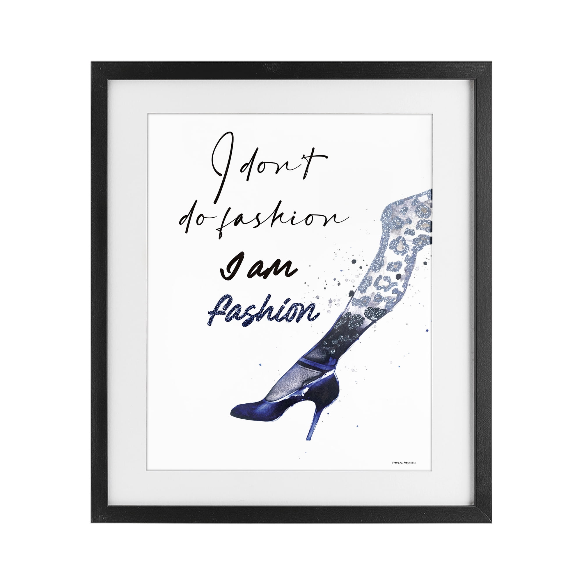 Stupell Industries Trendy I Am Fashion Black Framed Print Under Glass, design by Svetlana Aleynikova