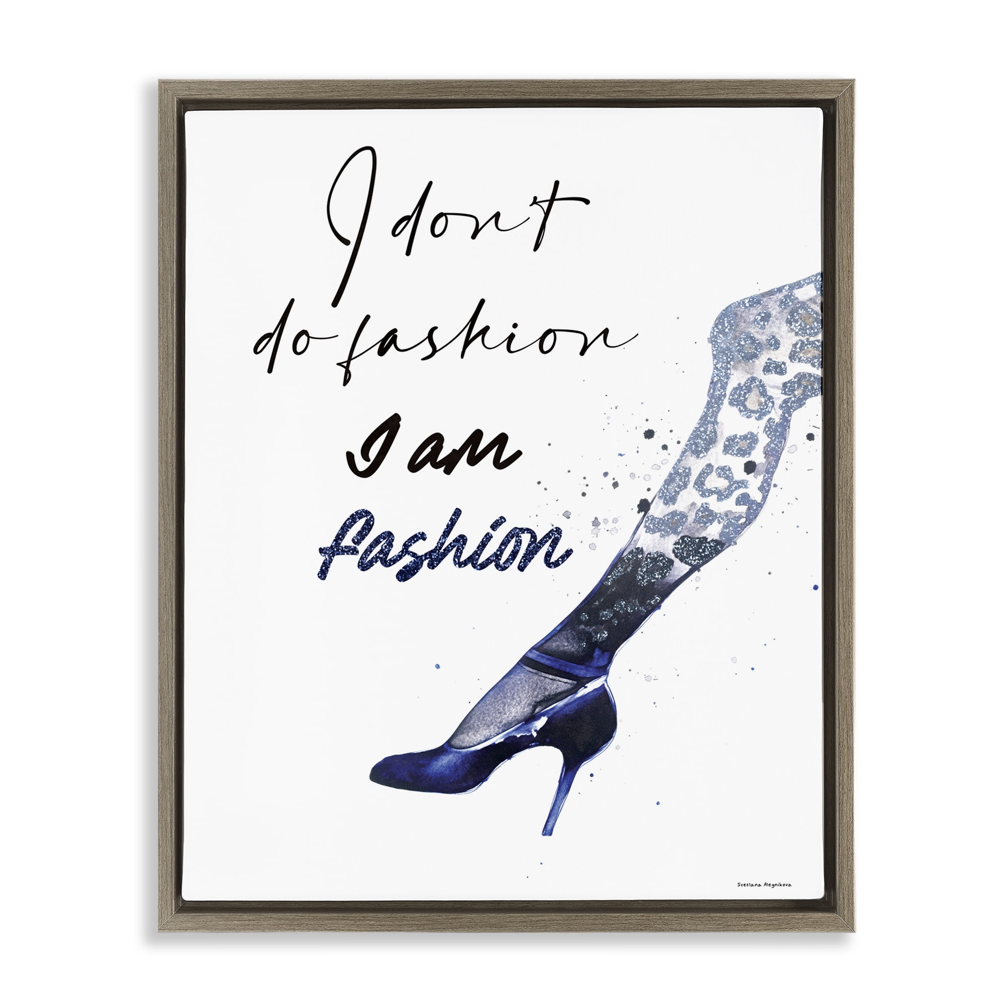 Stupell Industries Trendy I Am Fashion Brown Framed Floater Canvas Wall Art, design by Svetlana Aleynikova