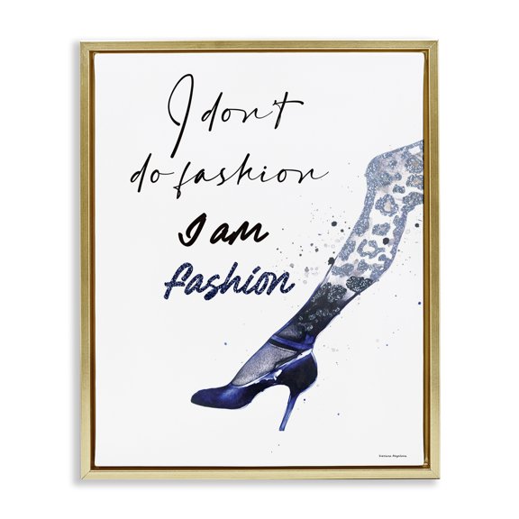 Stupell Industries Trendy I Am Fashion Gold Framed Floater Canvas Wall Art, design by Svetlana Aleynikova
