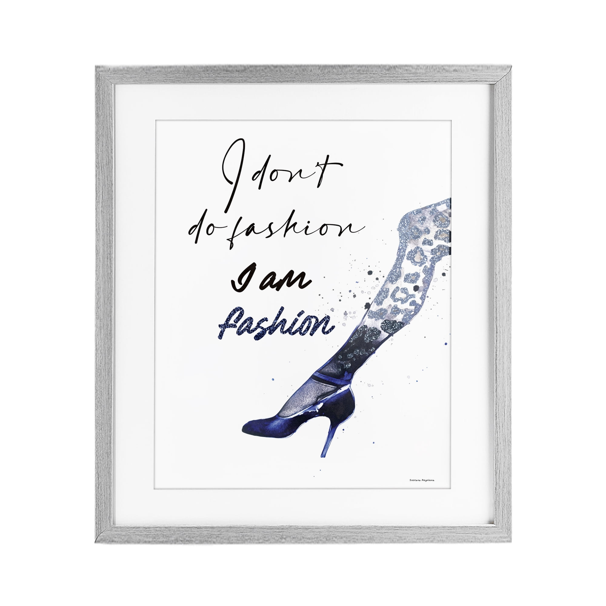 Stupell Industries Trendy I Am Fashion Gray Framed Print Under Glass, design by Svetlana Aleynikova