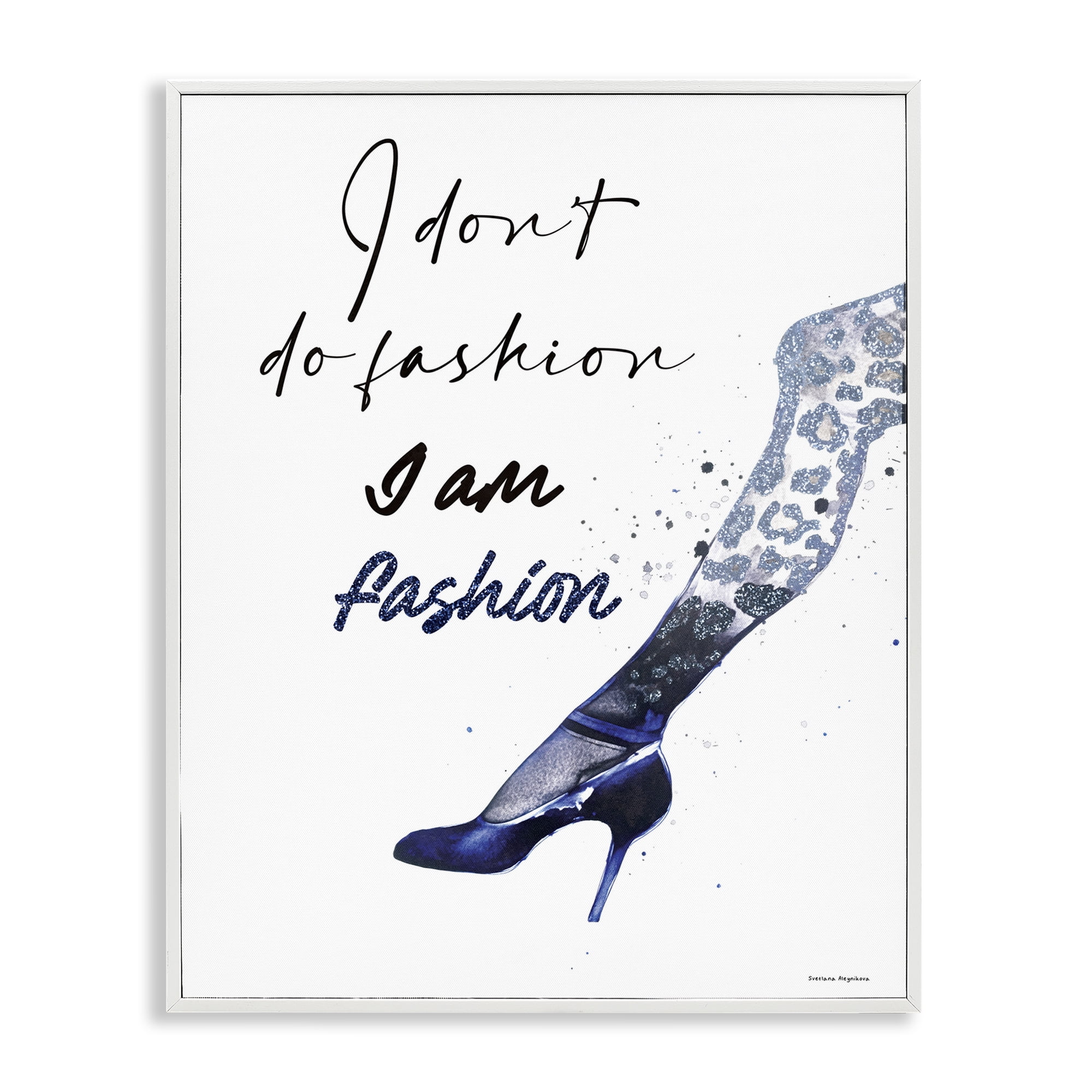 Stupell Industries Trendy I Am Fashion White Framed Giclee Art, design by Svetlana Aleynikova