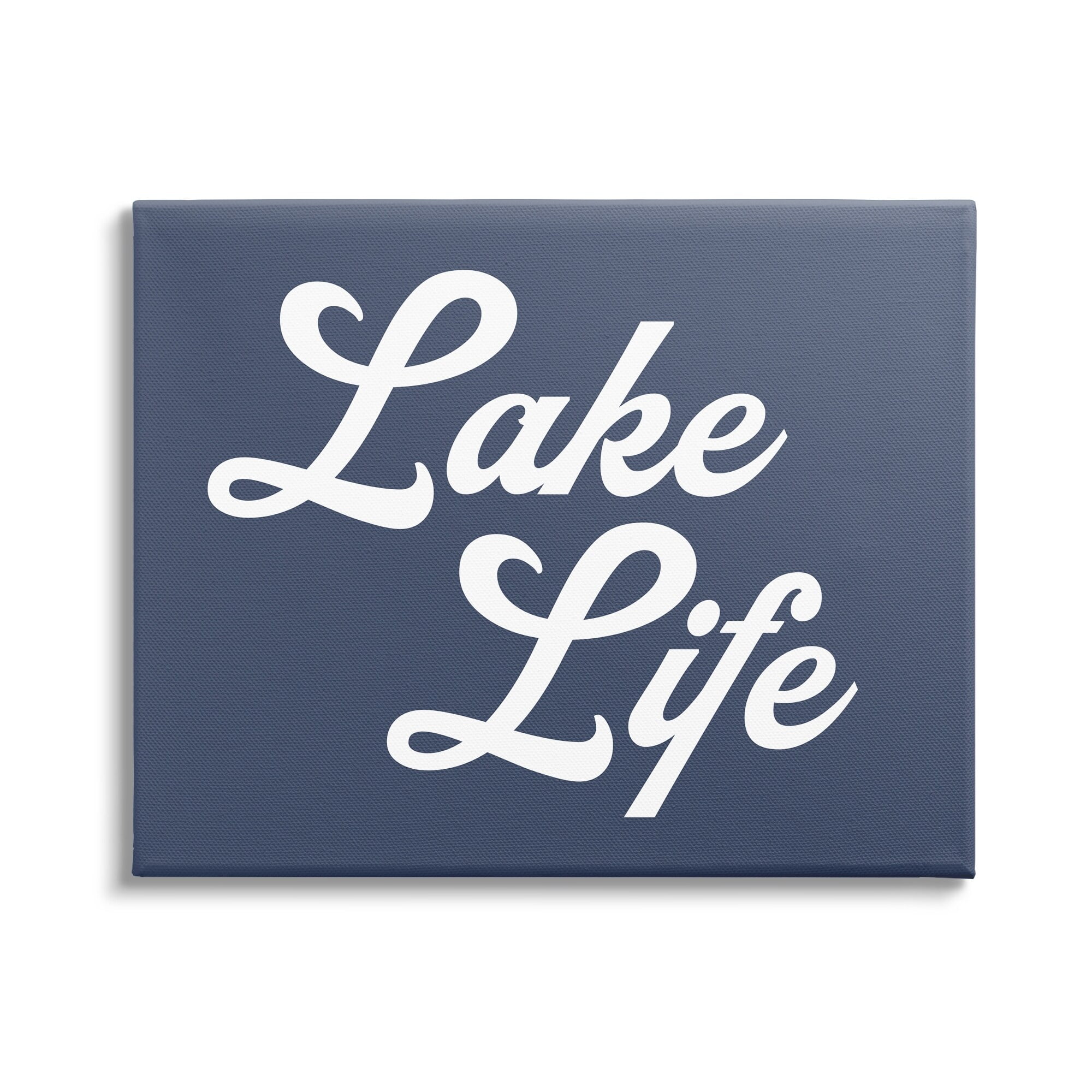 Stupell Industries Trendy Lake Life Phrase Solid Blue Sign,20 x 16, Design by Daphne Polselli