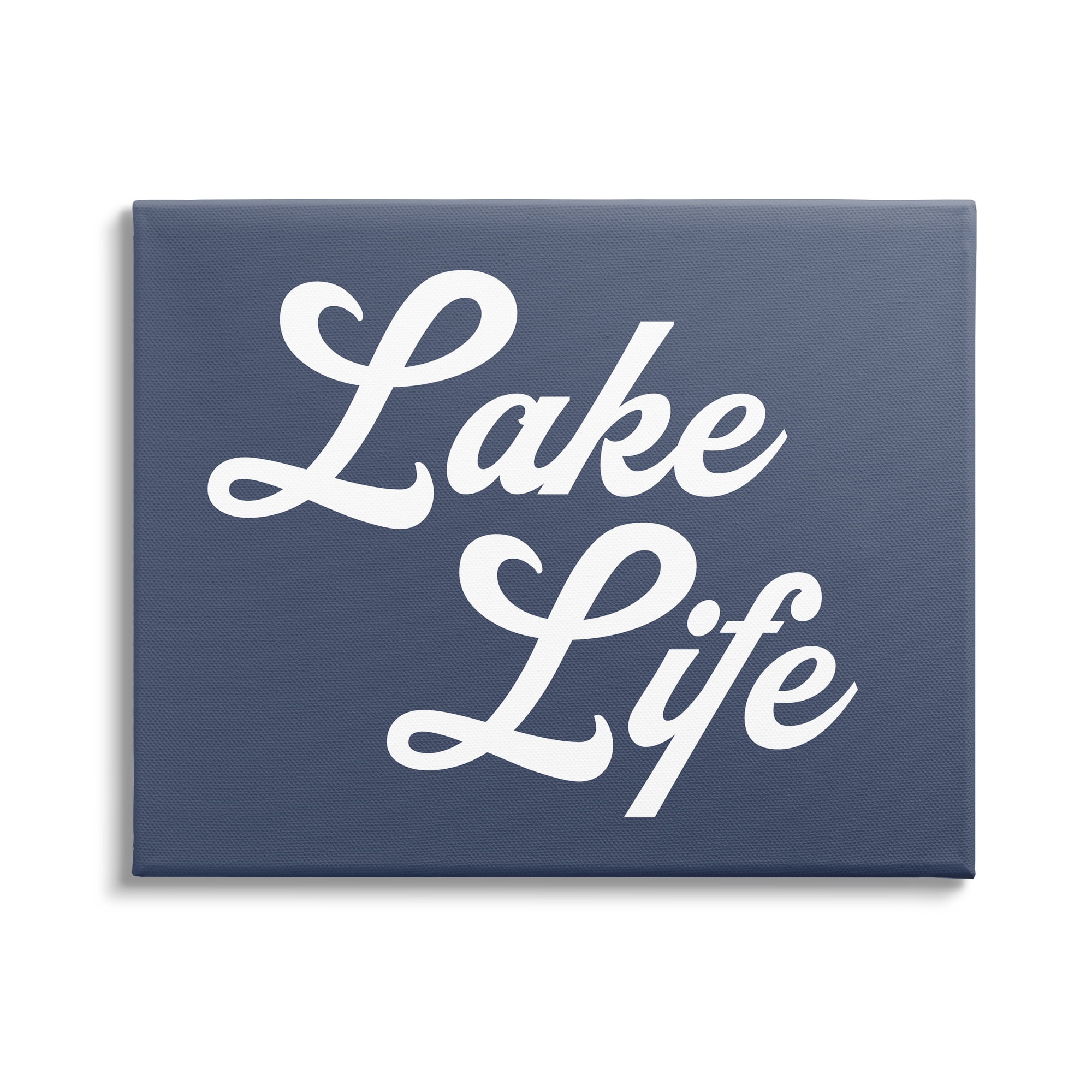 Stupell Industries Trendy Lake Life Phrase Solid Blue Sign,48 x 36, Design by Daphne Polselli