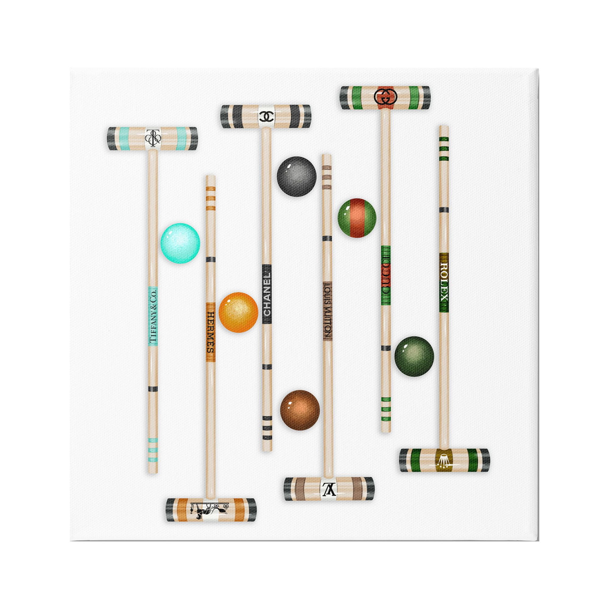 Stupell Industries Trendy Luxury Fashion Brand Croquet Game Mallets Graphic Art Gallery Wrapped Canvas Print Wall Art, Design by Ziwei Li