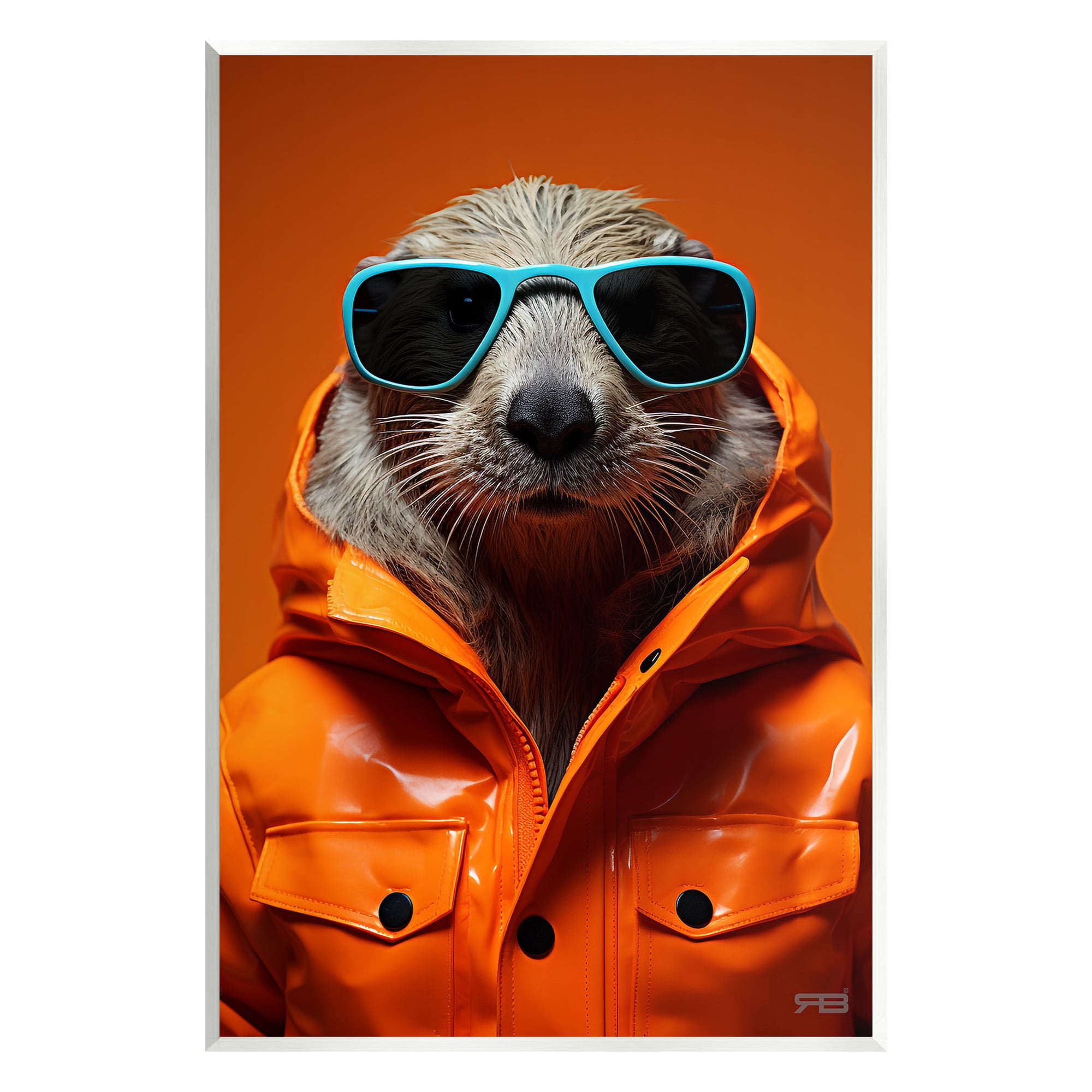 Stupell Industries Trendy Otter with Glasses Animals & Insects Painting Unframed Art Print Wall Art, 13 x 19