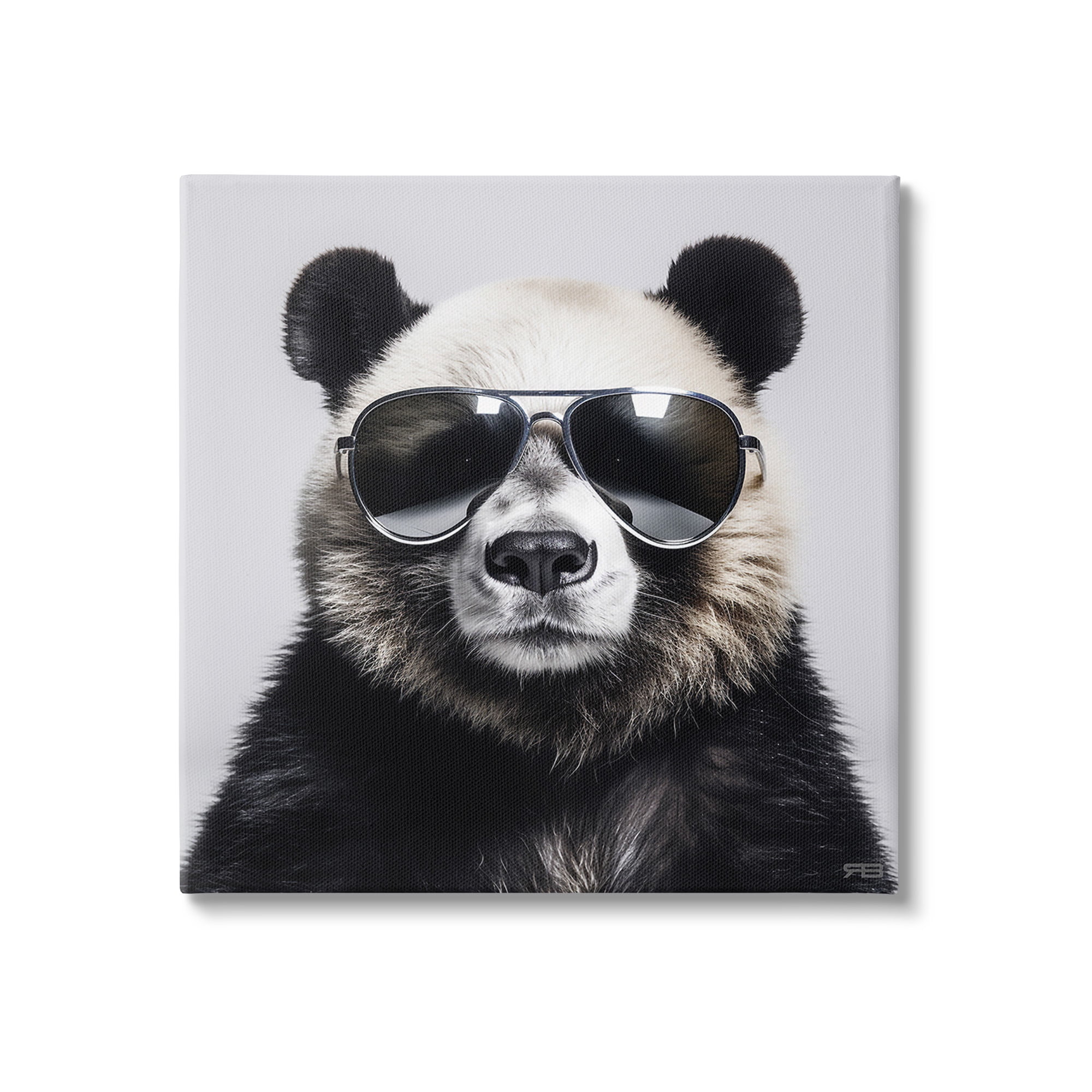 Stupell Industries Trendy Panda in Glasses Animals & Insects Painting Gallery Wrapped Canvas Art Print Wall Art, 30 x 30
