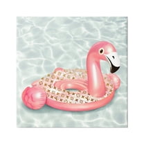 Stupell Industries Trendy Patterned Flamingo Swim Ring Glam Motif Graphic Art Gallery Wrapped Canvas Print Wall Art, Design by Ziwei Li