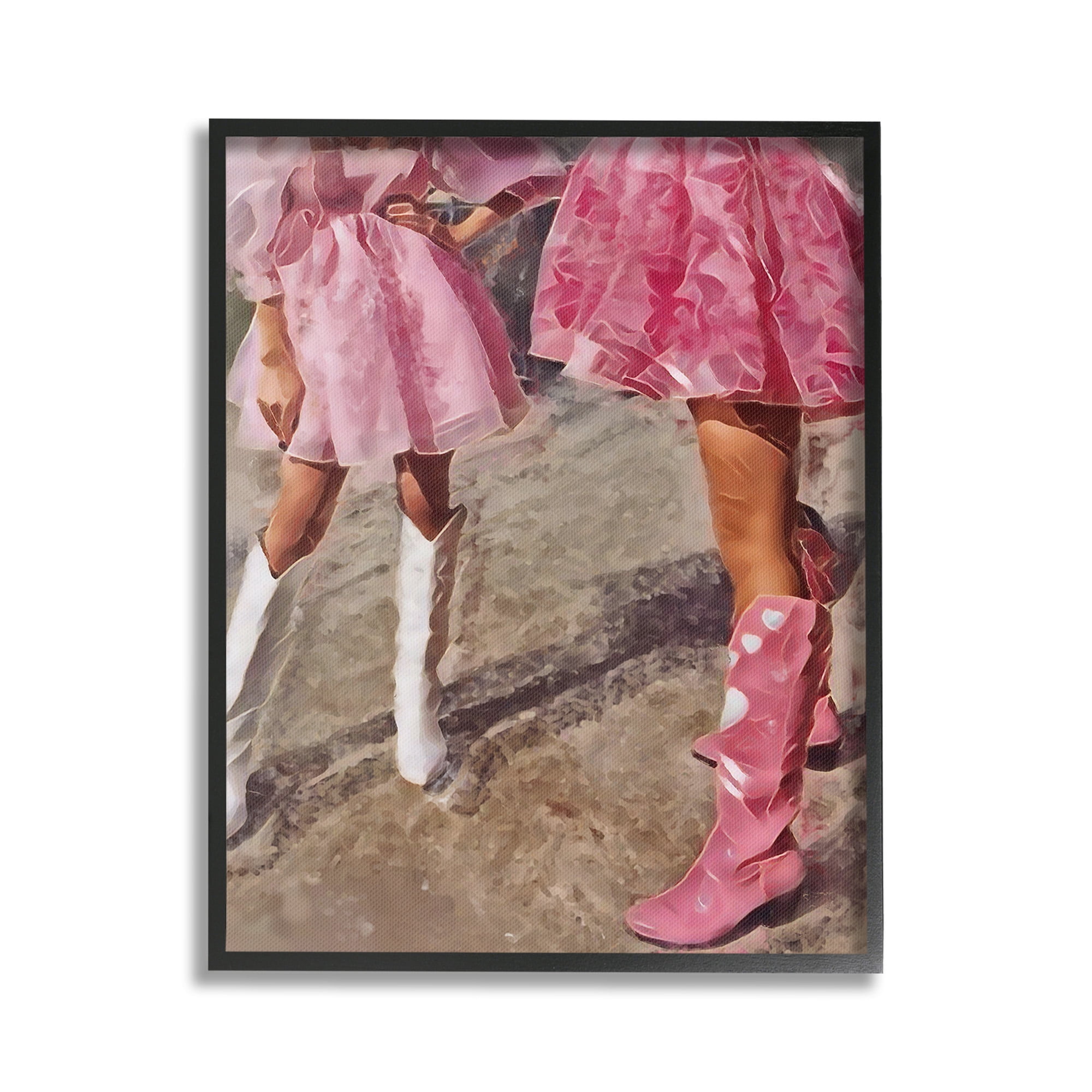 Stupell Industries Trendy Pink Cowgirls Beauty & Fashion Painting Black Framed Art Print Wall Art, 16 x 20