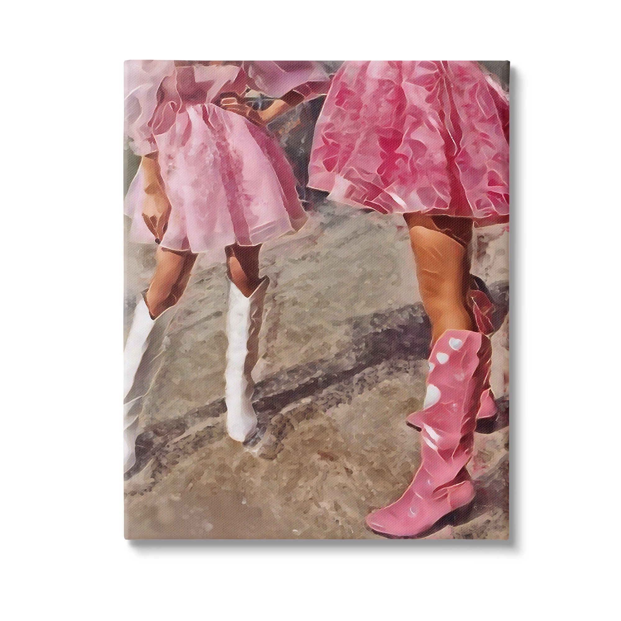 Stupell Industries Trendy Pink Cowgirls Beauty & Fashion Painting Gallery Wrapped Canvas Art Print Wall Art, 16 x 20