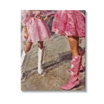 Stupell Industries Trendy Pink Cowgirls Beauty & Fashion Painting Gallery Wrapped Canvas Art Print Wall Art, 16 x 20