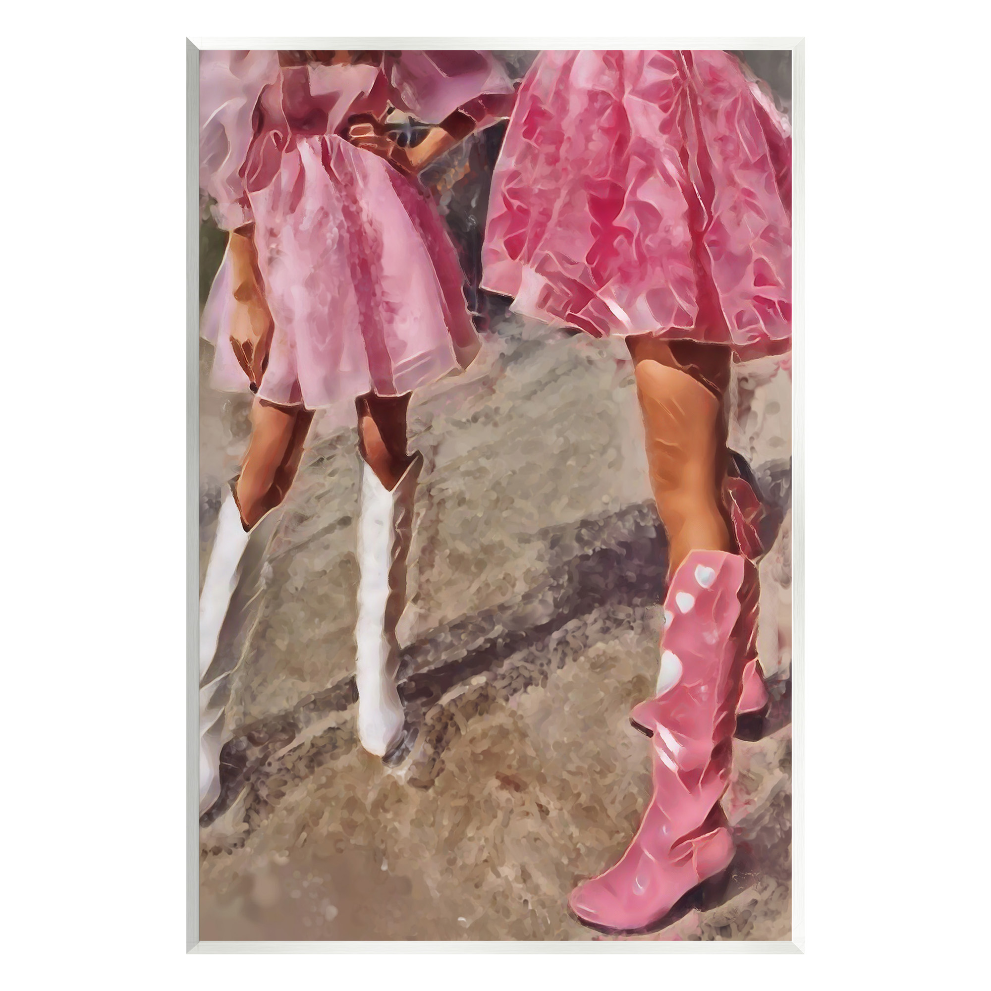 Stupell Industries Trendy Pink Cowgirls Beauty & Fashion Painting Unframed Art Print Wall Art, 13 x 19