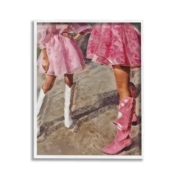 Stupell Industries Trendy Pink Cowgirls Beauty & Fashion Painting White Framed Art Print Wall Art, 24 x 30
