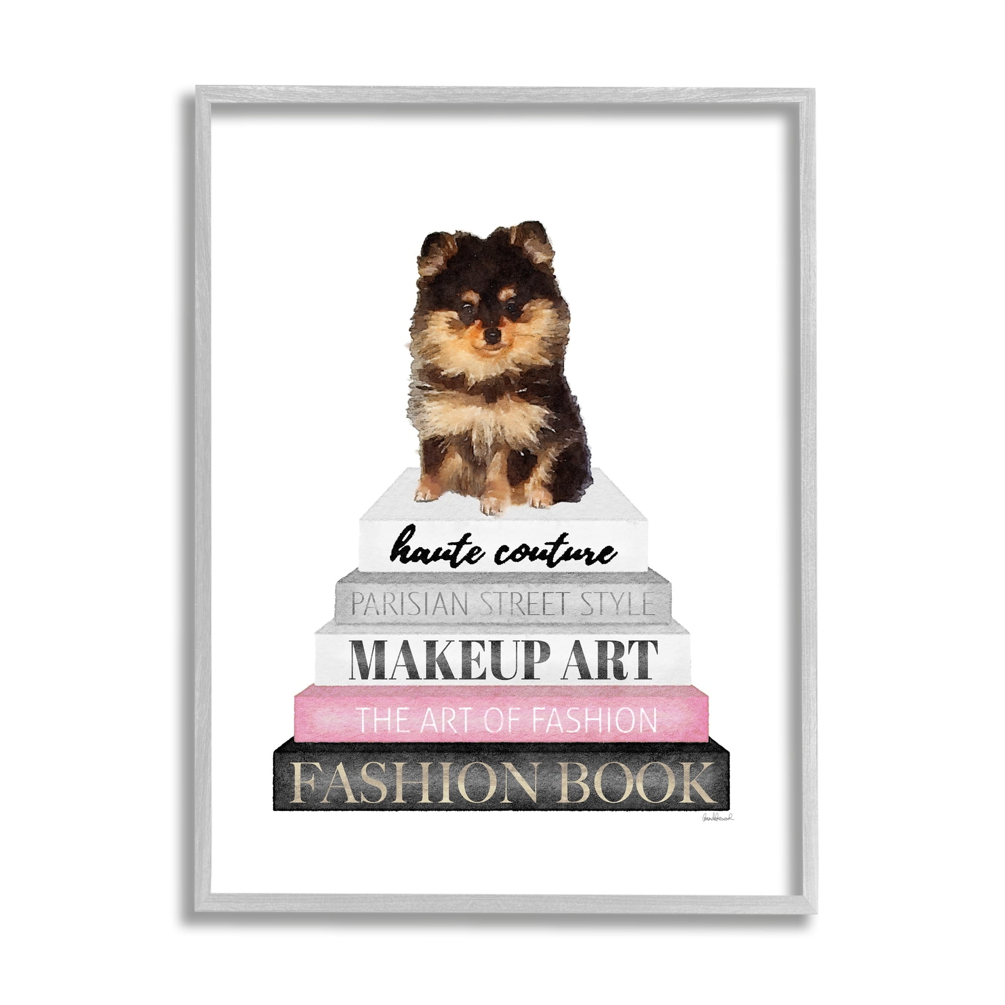 Stupell Industries Trendy Pomeranian Yorkie Dog Small Pet Fashion Stack,24 x 30, Design by Amanda Greenwood