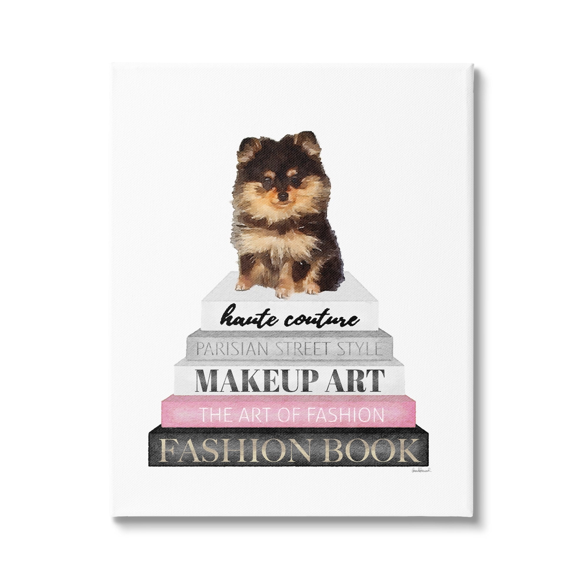 Stupell Industries Trendy Pomeranian Yorkie Dog Small Pet Fashion Stack,30 x 40, Design by Amanda Greenwood