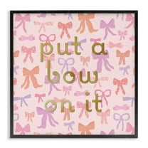 Stupell Industries Trendy Put A Bow On It Quotes and Sayings Painting Black Framed Art Print Wall Art, 12 x 12