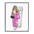 thumbnail image 1 of Stupell Industries Trendy Style Girl & Coffee Food & Beverage Painting Black Framed Art Print Wall Art, 24 x 30, 1 of 2