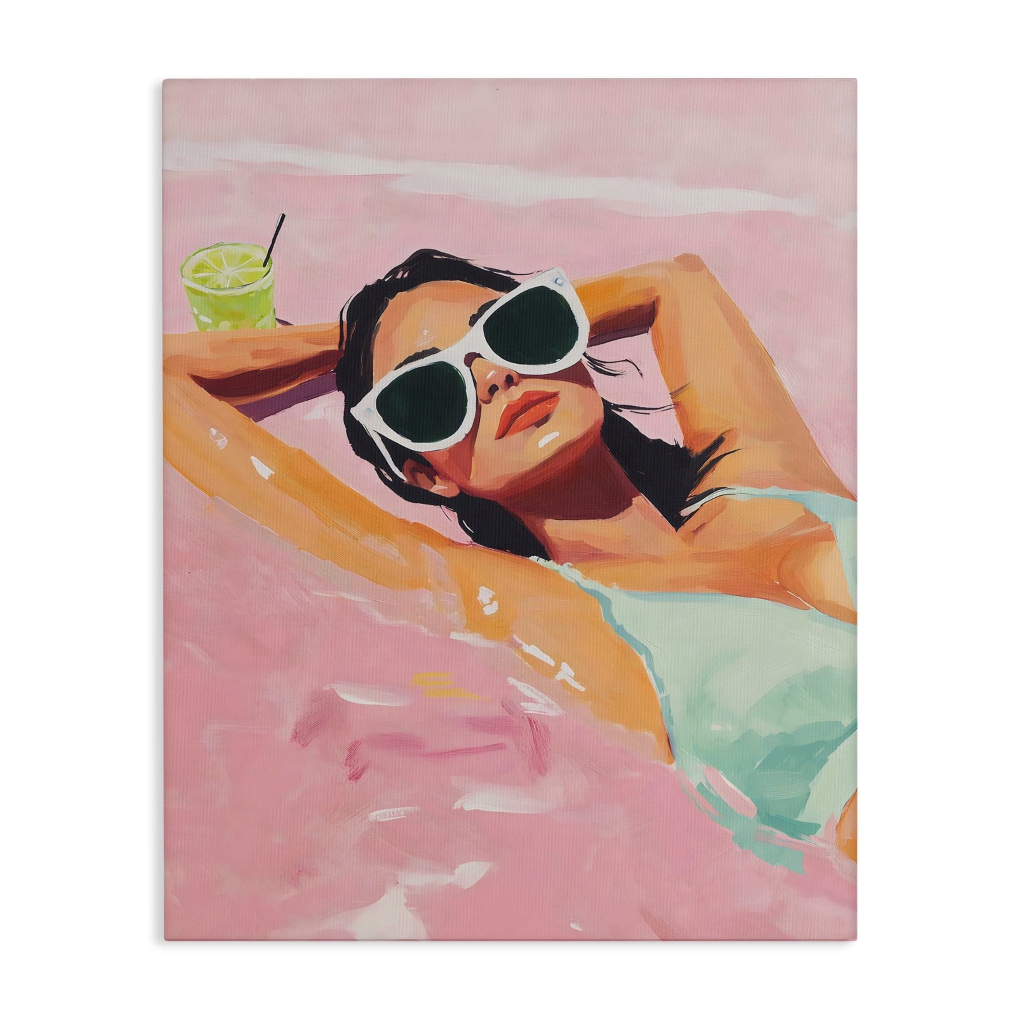 Stupell Industries Trendy Summer Girl Canvas Wall Art, design by The Prints Vibe