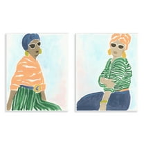 Stupell Industries Trendy Summer Style Women People Painting Unframed Art Print Wall Art, 11 x 14, Set of 2
