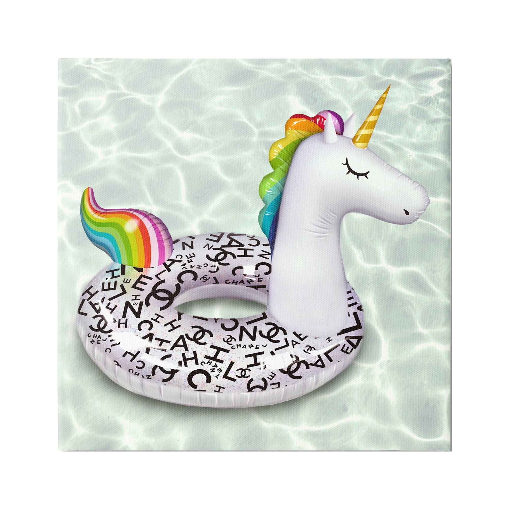 Stupell Industries Trendy Unicorn Pool Ring Patterned Upscale Glam Graphic Art Gallery Wrapped Canvas Print Wall Art, Design by Ziwei Li