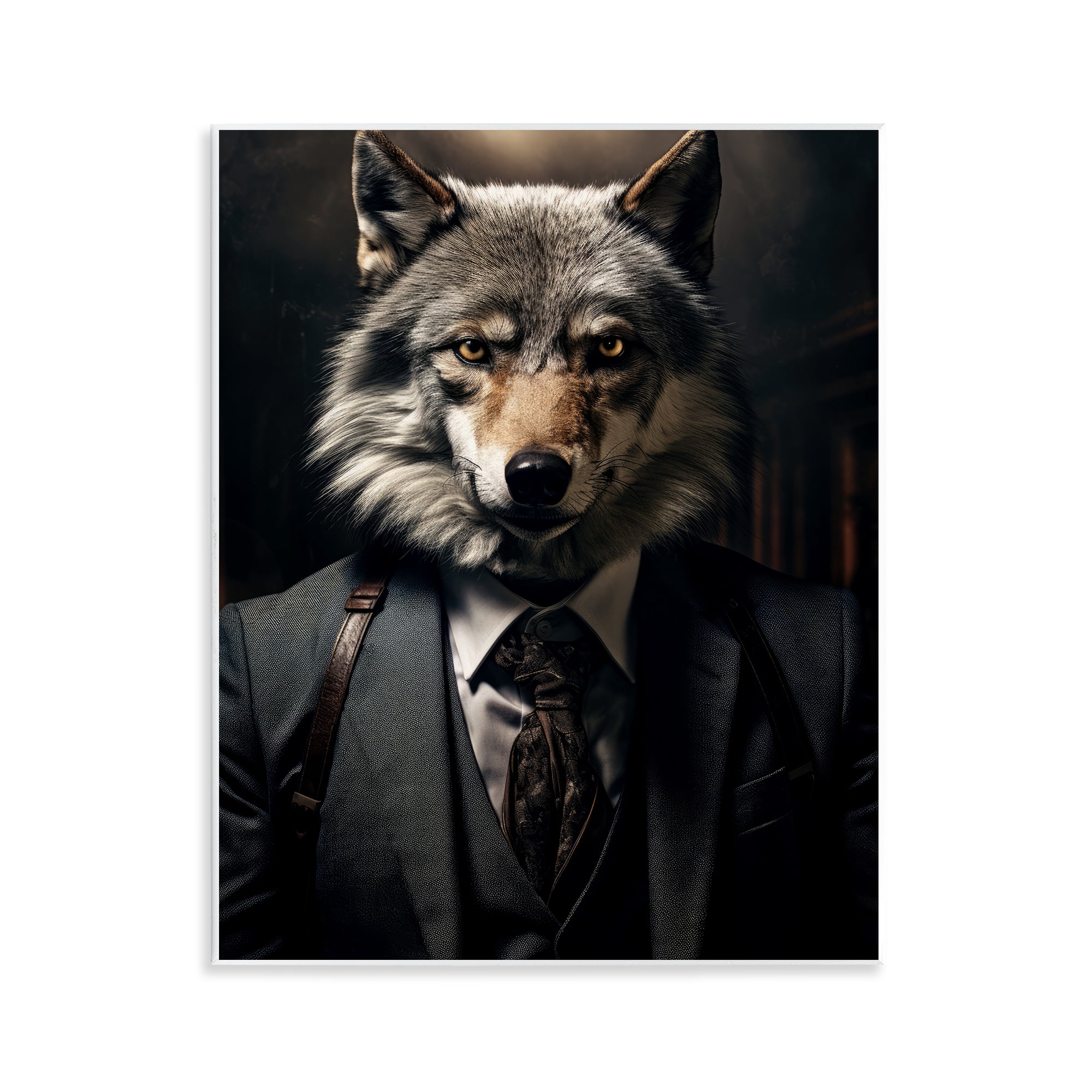 Stupell Industries Trendy Wall Street Wolf Wall Plaque Art, design by Ray Powers