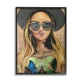 thumbnail image 1 of Stupell Industries Trendy Woman Luna Moth City Reflection Sunglasses Painting Black Framed Art Print Wall Art, Design by Stacy Gresell, 1 of 5