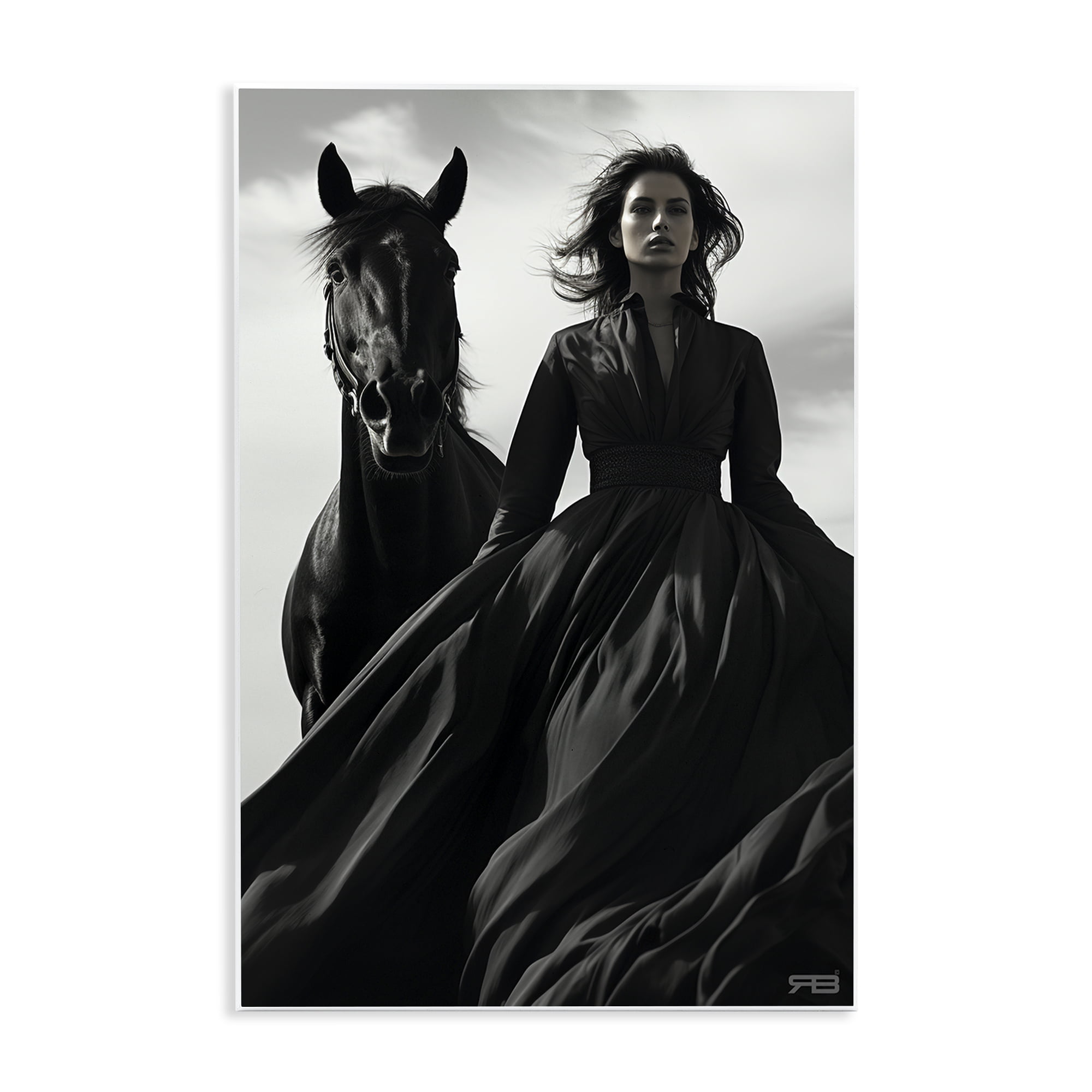 Stupell Industries Trendy Woman with Horse People Painting Unframed Art Print Wall Art, 10 x 15